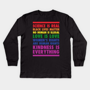 SCIENCE IS REAL BLACK LIVES MATTER Kids Long Sleeve T-Shirt